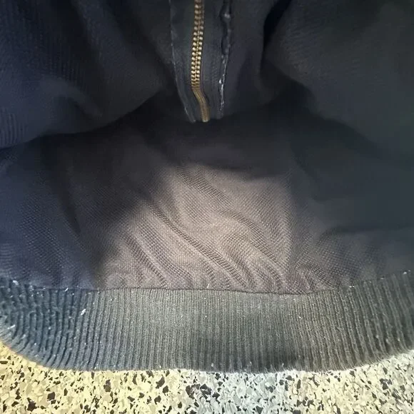 Vintage Walls Duck Canvas Jacket Hooded Full Zip Large Lined Blue Workwear 90s